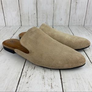 Mark Jenkins Bravo Suede Leather Mule Tan Slide 8 Flats